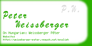 peter weissberger business card